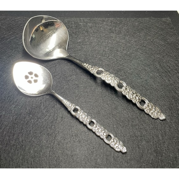 Oneida Other - Vintage 1970s Viola/Voila Oneida Stainless Set of 2 Serving Spoons Silverware